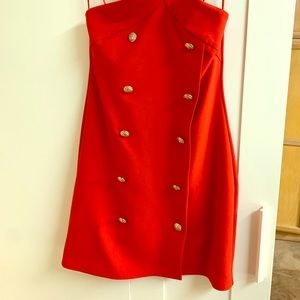 Red evening dress, size 6, or 40 (European)